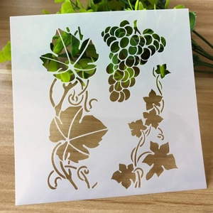 DIY painting stencil featuring grape vines and leaves for scrapbooking and wall art decor