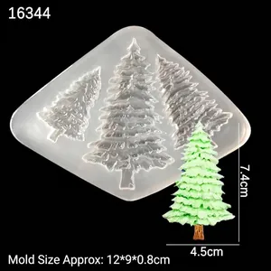 Moule en silicone sapin de Noël pour résine DIY avec texture d'arbre détaillée