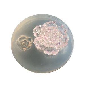 Dual rose flower DIY silicone resin mold for handcrafted jewelry making and hairpins