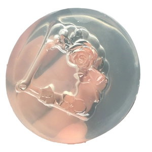 Silicone mold for resin with embossed rose flower design and vintage round frame
