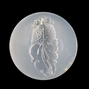 Translucent silicone mold featuring detailed goldfish relief for DIY crystal resin pendants