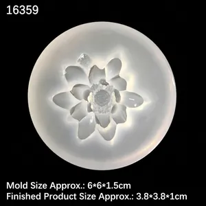 Moule en silicone lotus 3D pour bijoux en résine DIY et épingles à cheveux