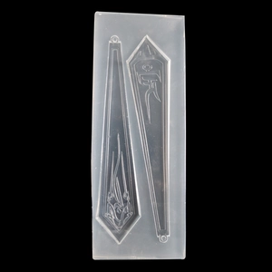Translucent silicone mold for DIY resin pendants featuring traditional patterns and characters