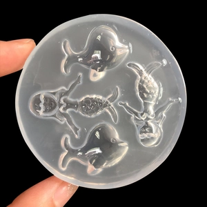 Round DIY Silicone Mold For Crystal Epoxy Resin Dolphin Mermaid Shapes Jewelry Making Cake Decorating Fondant Clay Craft