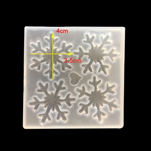 Translucent silicone snowflake and heart mold for DIY crafts with 4cm size dimensions