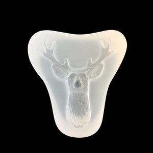 Translucent silicone deer head mold with antlers for DIY crystal resin jewelry casting