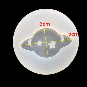 Silicone planet mold for DIY resin crafts with 3x5cm Saturn moon and star details