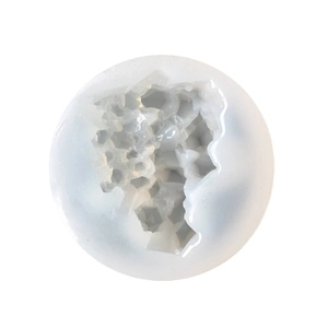 Moule rond en silicone translucide avec texture de cristal irrégulier pour la résine