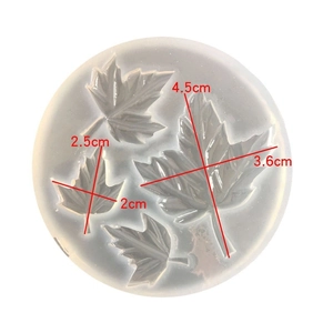 Moule en silicone érable translucide à quatre tailles pour l'artisanat en résine et argile