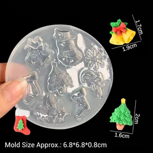 Christmas silicone mold with snowman and snowflake patterns for DIY clay crafts