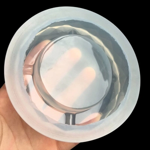 Polished 10cm round silicone mold with diamond faceted edges for crystal resin ashtray DIY