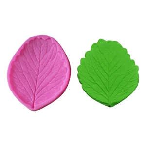 Detailed leaf vein silicone mold set for fondant flower textures and clay crafts
