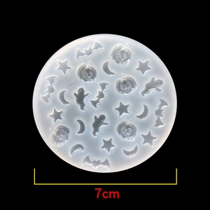 7cm Halloween silicone mold with pumpkin, bat, and ghost shapes for DIY nail art