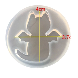 Silicone angel and devil cat mold for DIY epoxy resin pendants with 4cm size dimensions