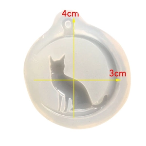 DIY crescent moon and cat silhouette silicone mold for UV resin pendants with hanging hole