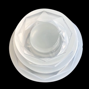 Top view of translucent mandala geometry silicone ashtray mold for resin craft