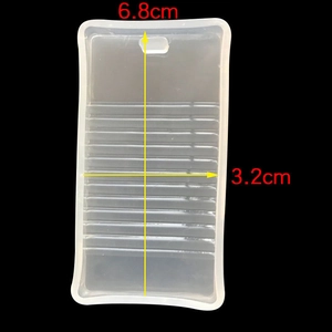 Makroansicht der transparenten Silikonform mit Rippen für DIY-Harz, 6,8x3,2 cm