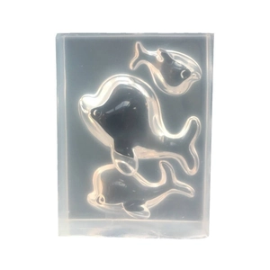 Transparent silicone whale and dolphin resin molds for handmade ocean jewelry DIY