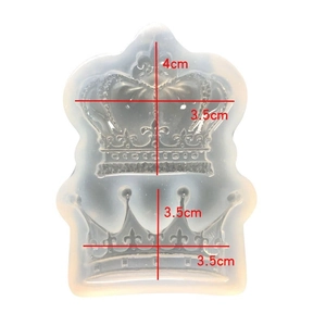 Translucent crown silicone mold for DIY resin and clay jewelry making with size markers