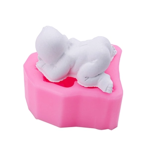Sleeping baby silicone mold for DIY handmade chocolate soap and fondant baking tool