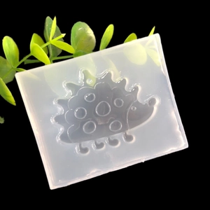 Hedgehog silicone mold for DIY crystal epoxy resin jewelry making with hole