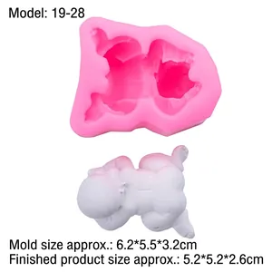 Pink silicone sleeping baby mold for DIY chocolate soap fondant and baking tools