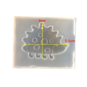 Cute hedgehog silicone mold for DIY jewelry making, size dimensions 4cm by 5.5cm