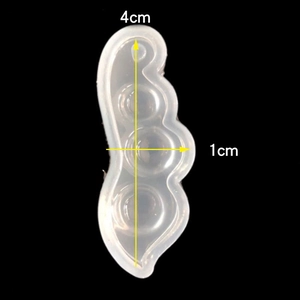 Pea pod shape silicone mold for DIY jewelry pendant making, clear 4x1cm epoxy resin tool