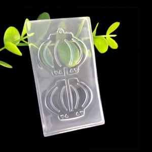 Macro detail of rectangle silicone lantern mold with two cavities for DIY resin jewelry