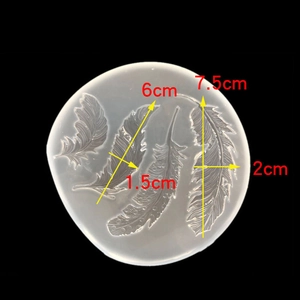 Silicone feather mold for resin pendants with four unique patterns and dimensions