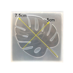 Translucent silicone mold for monstera leaf resin craft with 7.5cm x 5cm dimensions