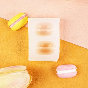 Detailed macro view of a silicone macaron mold for DIY candles and handmade soap making