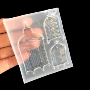 European vintage birdcage silicone mold for DIY resin epoxy crafts with three unique designs