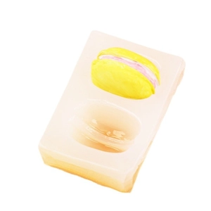Silicone mold for half macaron candle making and baking decoration in translucent white