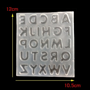 Detailed mirror uppercase alphabet silicone mold for epoxy resin DIY measuring 12x10.5cm