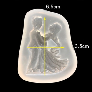 Wedding couple dancing silicone mold for DIY resin craft, height 6.5cm width 3.5cm