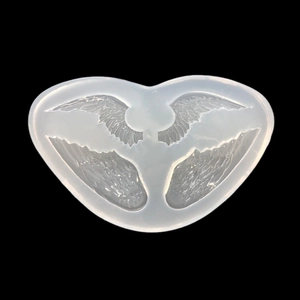 DIY translucent silicone wing mold for resin jewelry craft with detailed feather texture