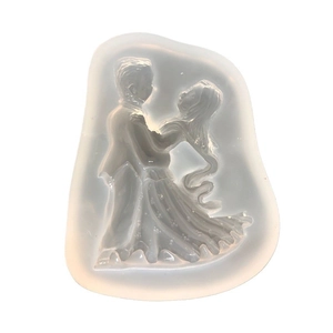 Mirror bride and groom dancing silicone mold for DIY wedding resin casting and crafts