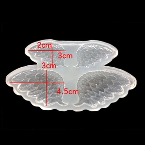 White wing silicone mold for DIY resin crafts with detailed feather textures in various sizes