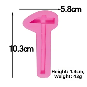 Moule en silicone en forme de marteau pour décoration de gâteaux, 10,3 cm x 5,8 cm