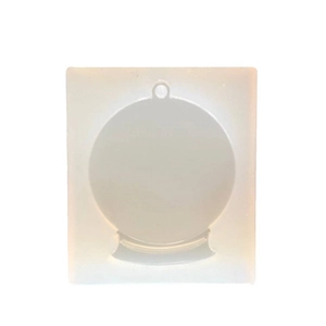 Spherical snowflake DIY silicone mold for resin casting with hanging hole for ornaments