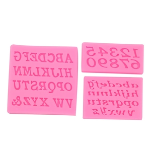 Alphabet Number Silicone Mold Large 3D Letter Number Cake Decoration Fondant Mold DIY Chocolate Baking Tool Pink Gray