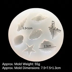 Marine theme silicone mold with starfish and seashell shapes for DIY jewelry making