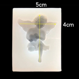Détail du moule en silicone ange avec dimensions 5cm x 4cm pour loisirs créatifs