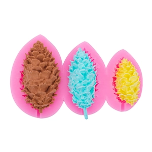Pinecone silicone mold for fondant and chocolate cake decoration with detailed textures