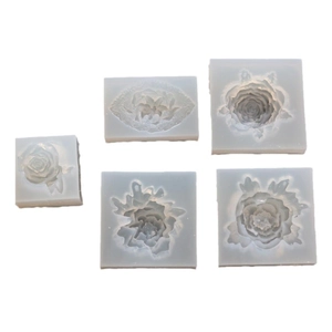 Set di 5 stampi in silicone floreali per gioielli in resina e progetti di artigianato