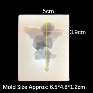 Moule en silicone ange translucide pour bricolage résine avec détails d'ailes fins