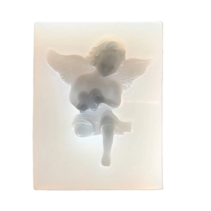 Moule en silicone d'ange avec ailes et cœur pour loisirs créatifs en résine et argile