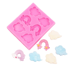 Roze siliconen vorm voor wolk en regenboog fondant cake decoratie en DIY ambacht