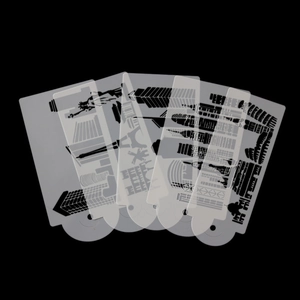 Set of 4 architectural stencil molds featuring Eiffel Tower and world landmarks